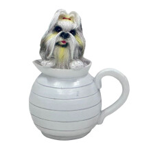 Hundefigur aus Kunstharz, handbemalt, Schreibtisch-Ornamente,-4