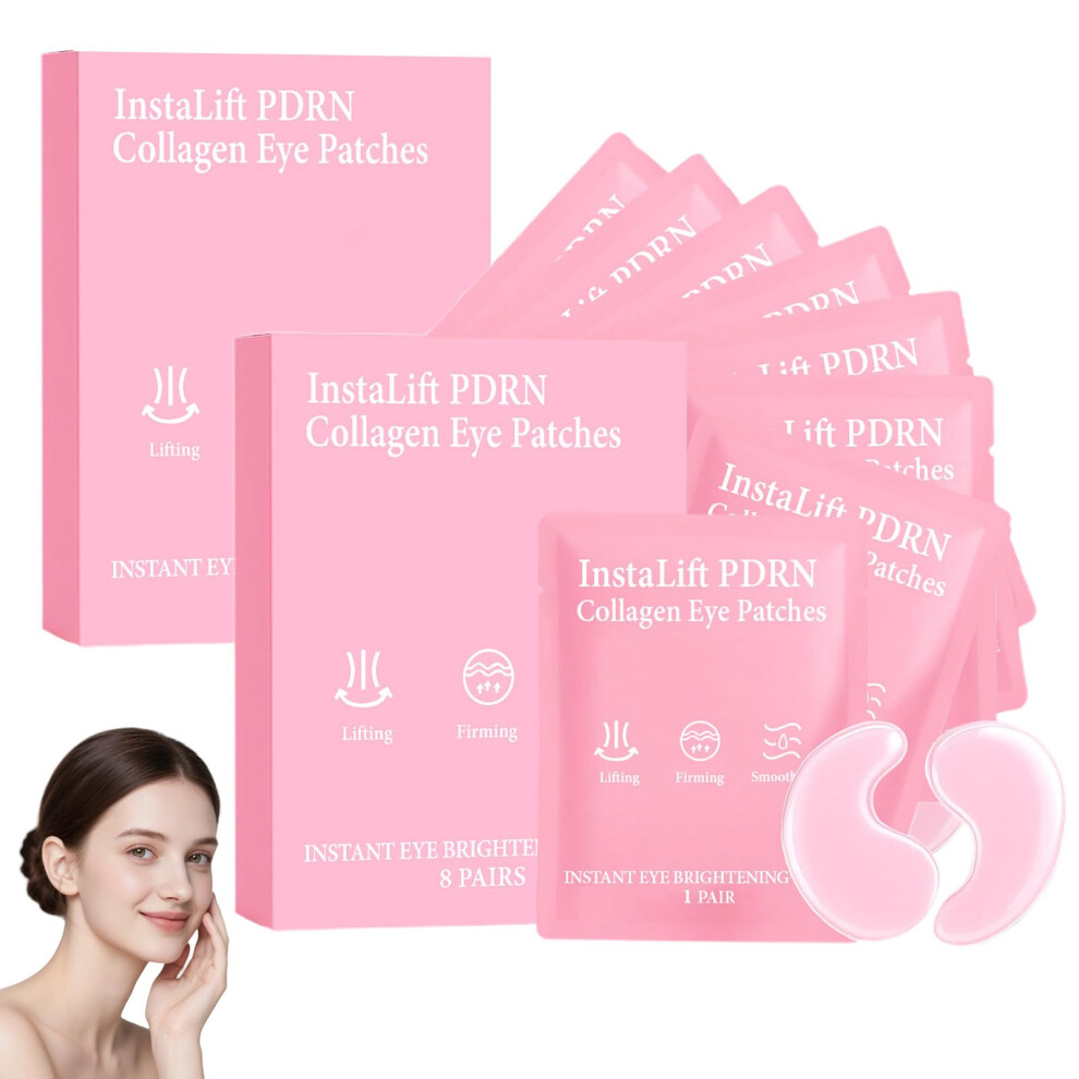 Dark Pdrn Collagen Under Eye Patches 8 Pack Hydrogel Mask For Circles And Wrinkles