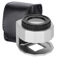Solid Zinc Alloy Magnifier Loupe With 30X Zoom, Dual Lens And LED Lighting For Coin Stamp Inspection With Folding Scale And UV Security Check
