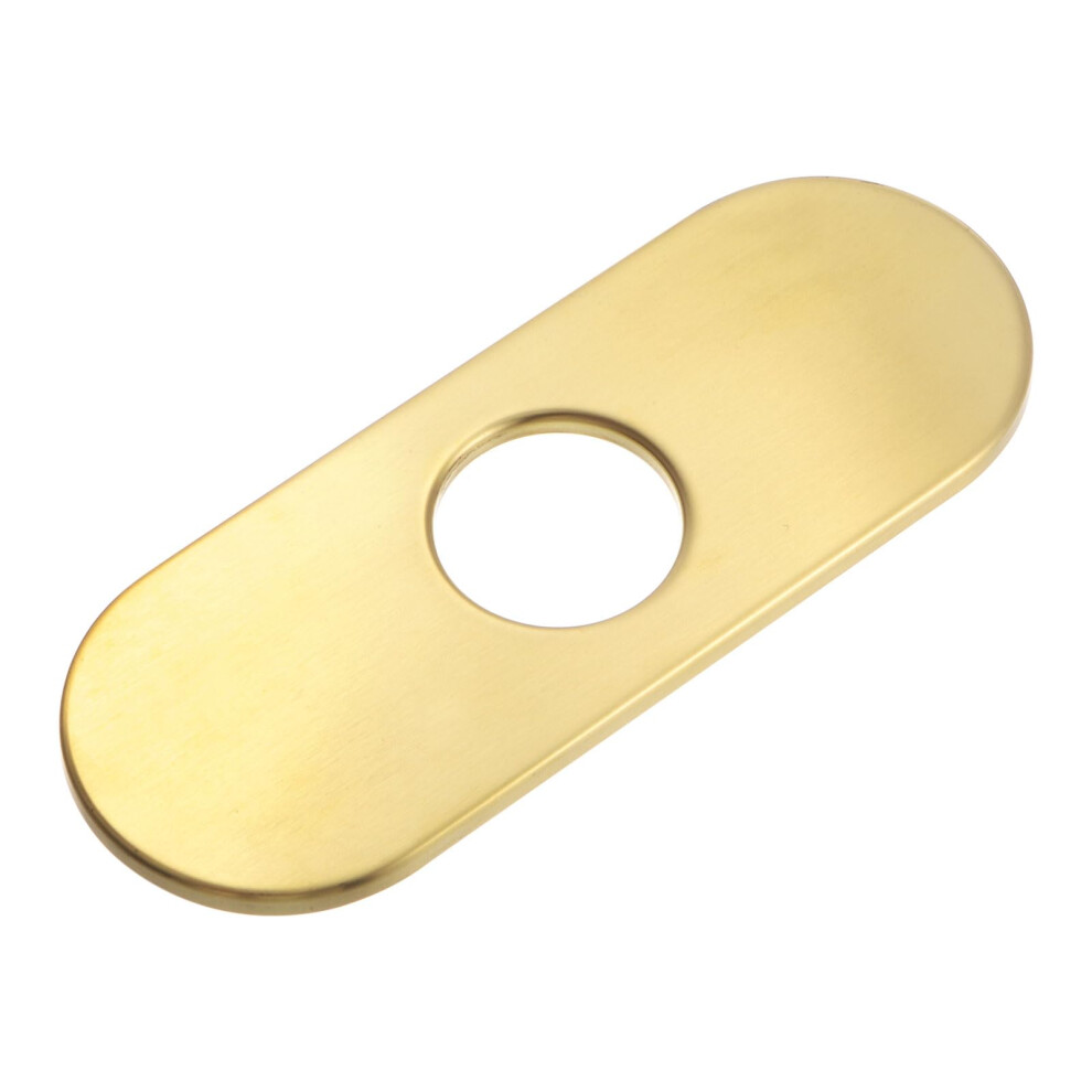 6 Inch Faucet Hole Cover Deck Plate Escutcheon, Brushed Gold Stainless Steel For Kitchen Bathroom Sink 9187378940174