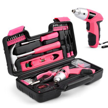 Cordless Electric Screwdriver Set 112PCS 3.6V Power Tool Kit for Home Repairs Pink Ergonomic Grip