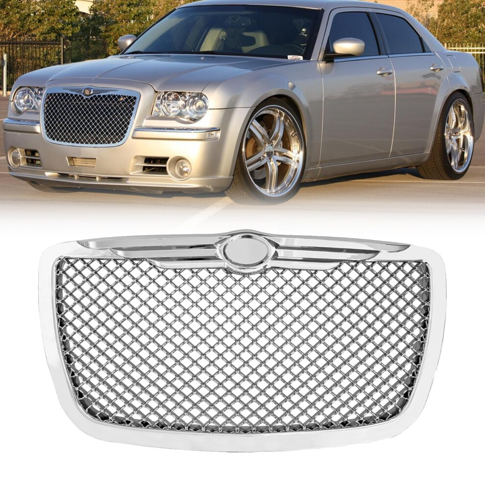 Front Bumper Chrome Honeycomb Mesh Grille 20052010 Fit Replacement For Chrysler 300 300C 9199774693707