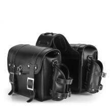 Motorcycle Bag Large Capacity Universal Fit Tools Storage Retro Rearseat Bag Black