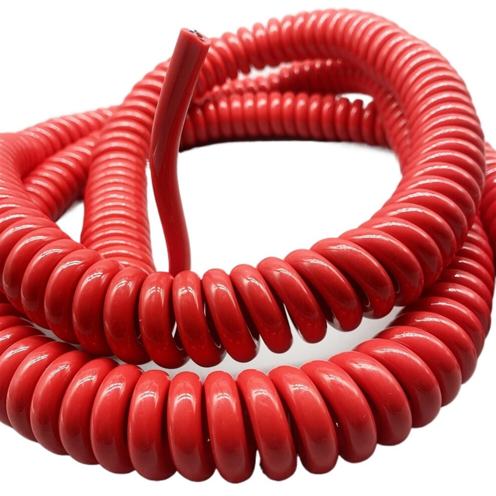 Spiral Coiled Cable 14M 2 Core 1.5Mmâ² Oilresistant Heavy Duty Extension Wire For Industrial Use 9094768942536