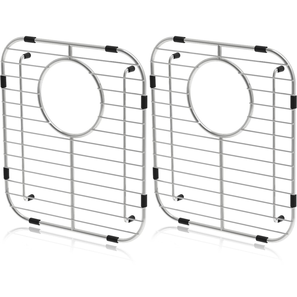 Kitchen Sink Protector 304 Stainless Steel Double Bowl Grid 13.2'X11.6' Rear Drain 2 Pack 9187378940631