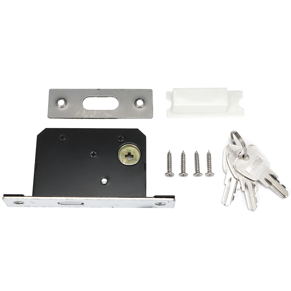 Black Zinc Alloy Sliding Door Handle With Lock Set For Bathroom & Balcony Use 5041379632923