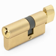 Offset Euro Profile Lock Cylinder with Thumb Turn, 270 Rotation Brass Security for Pella Storm Door