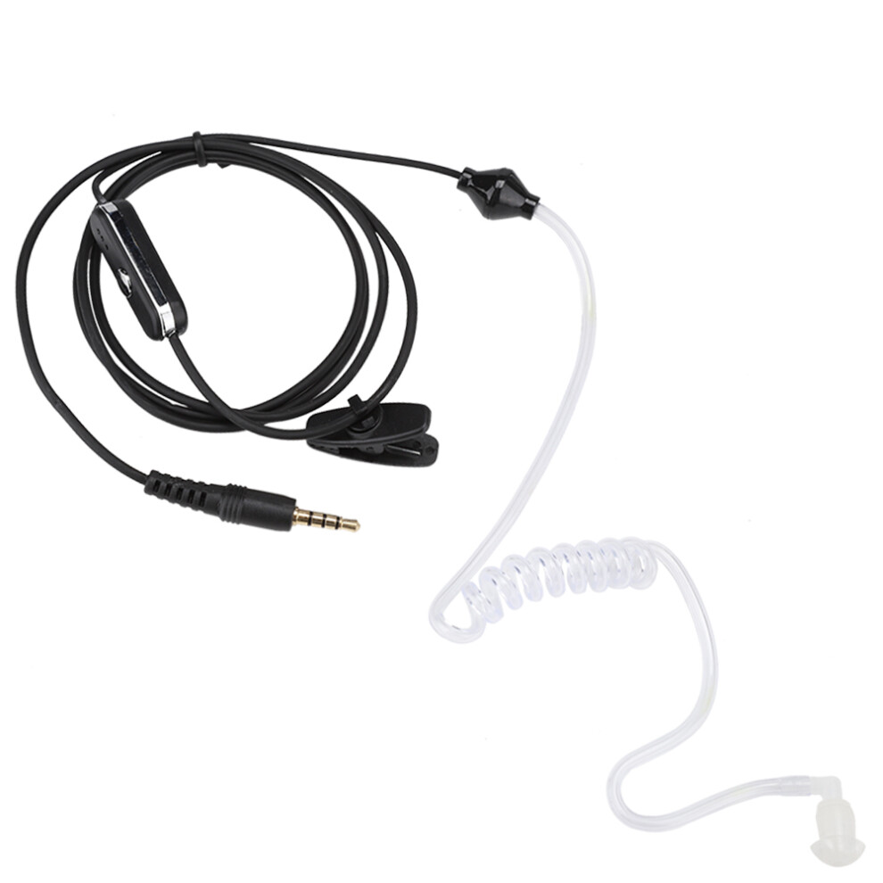 Surveillance Headset With Acoustic Tube For Walkie Talkies Hands-Free Radio Earpiece Featuring Push To Talk Button And In-Line Microphone Compatible W 9012494798920
