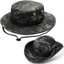 Hat Black Multicam Camouflage Wide Brim Army Cadet Bucket MTP Airsoft Camo