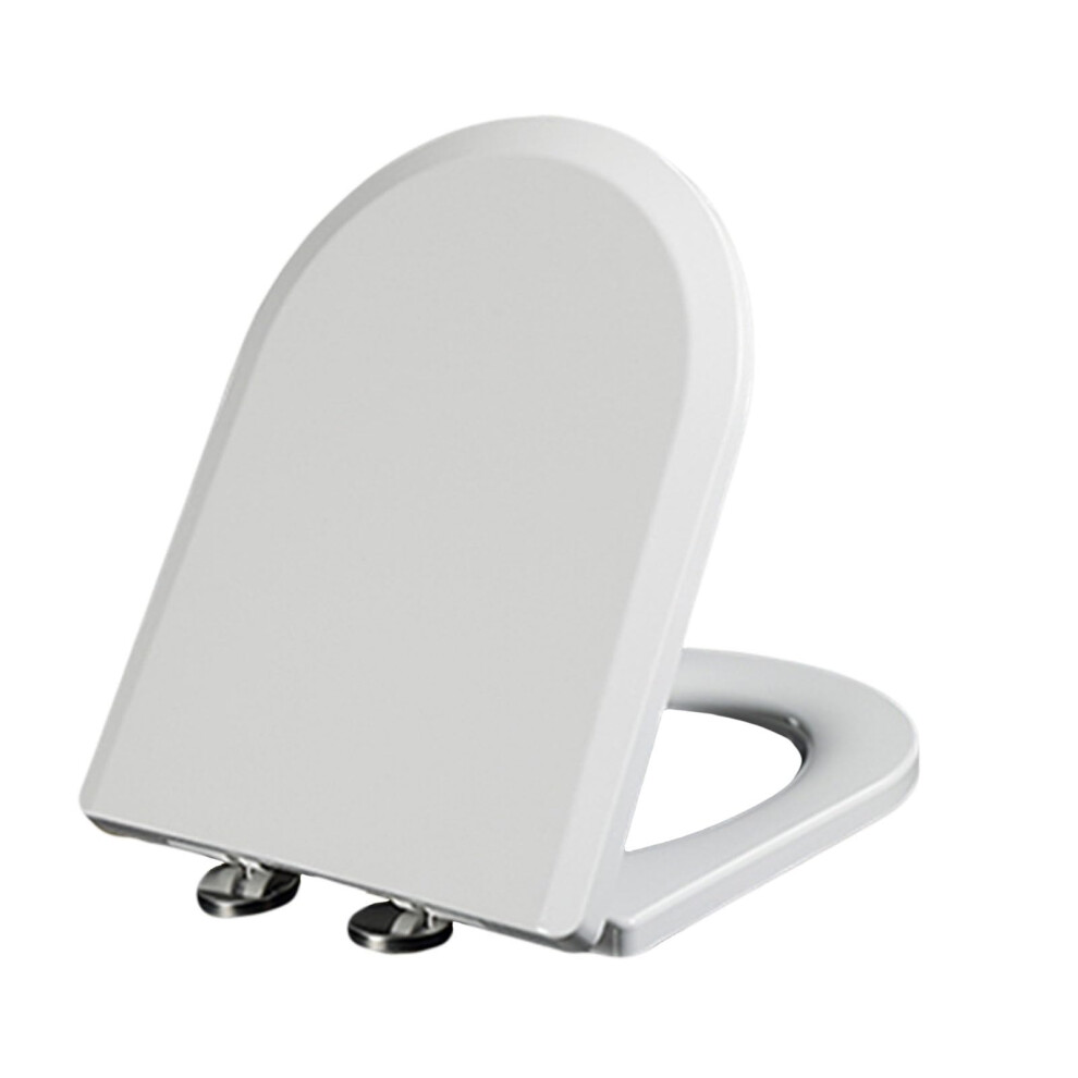 D Shape Soft Close Toilet Seat White 44X35.5cm Quick Release Fixing Hinges Durable Pp Lid 9187378940761