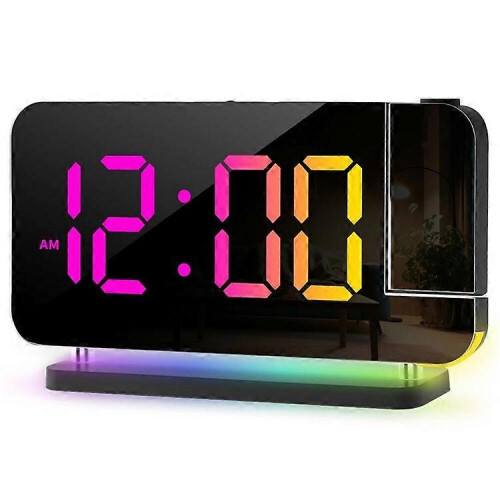 EN8853B Ψηφιακό Ξυπνητήρι RGB με Οθόνη Καθρέφτη, Ρυθμιζόμενη Φωτεινότητα και