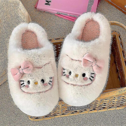 Hello Kitty Sanrio Λούτρινες Παντόφλες Kawaii Χαριτωμένες Φοιτητικές Παντόφλες Φθινό