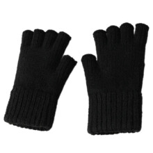 Winterliche Halbfingerhandschuhe in einfarbigem Rosa, warm und winddicht, Handwärmer, kurze Handschuhe für Büro, Schule, Kinder, Alltag