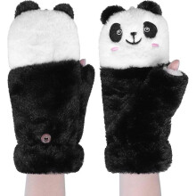 Tytöt Pojat Panda Kuvio Lämpökäsineet Sakeuttavat Pörröiset Talvikäsineet Lapaset Lahja