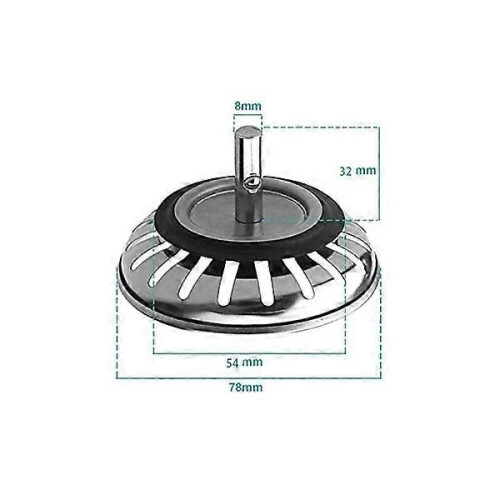 Bouchon d'évier en acier inoxydable - 79 mm - Bouchon d'évier universel - Bouchon d'évier - Bouchon d'évier de cuisine (lot de 2) 1