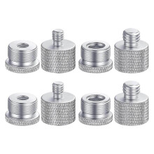 Lot de 8 adaptateurs à vis filetés 1/4" mâle/femelle vers 5/8" femelle/mâle pour connecteur de microphone, accessoires d'enregistrement, mul