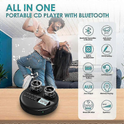 Επαναφορτιζόμενο CD player με συνδεσιμότητα Bluetooth και οθόνη LCD ASP 1