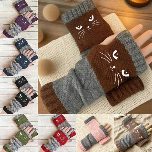 Broderet patchwork termohandsker til damer Udsøgt broderet design Vinterrejse 1