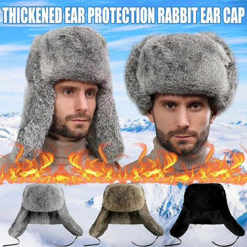 Ζεστό ρωσικό καπέλο Tschapka Ushanka Γούνινο καπέλο χειμωνιάτικο καπέλο παγίδευ 1