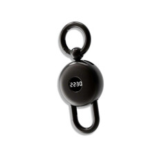 Dispozitiv de cântărire digital portabil cu breloc, capacitate 25 kg, afișare timp, cântar reîncărcabil USB C, pentru acasă, exterio