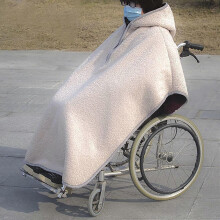 Capa poncho corta-vento para cadeira de rodas, forrada com lã, térmica, com capuz, ideal para climas frios de inverno. Casaco quente para to