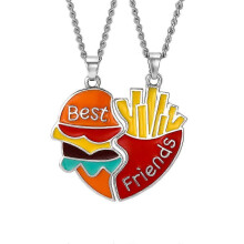 2er-Set Freundschaftsketten für zwei Mädchen, Hamburger-Motiv, perfektes Geburtstagsgeschenk für die beste Freundin (BFF-Kette für 2 Mädchen