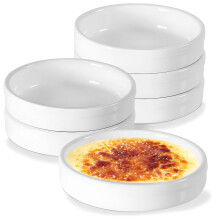 Set of 6 Ceramic Ramekin Dishes 4.5in Round Mini Pie Plates for Baking Desserts Tarts Oven Safe