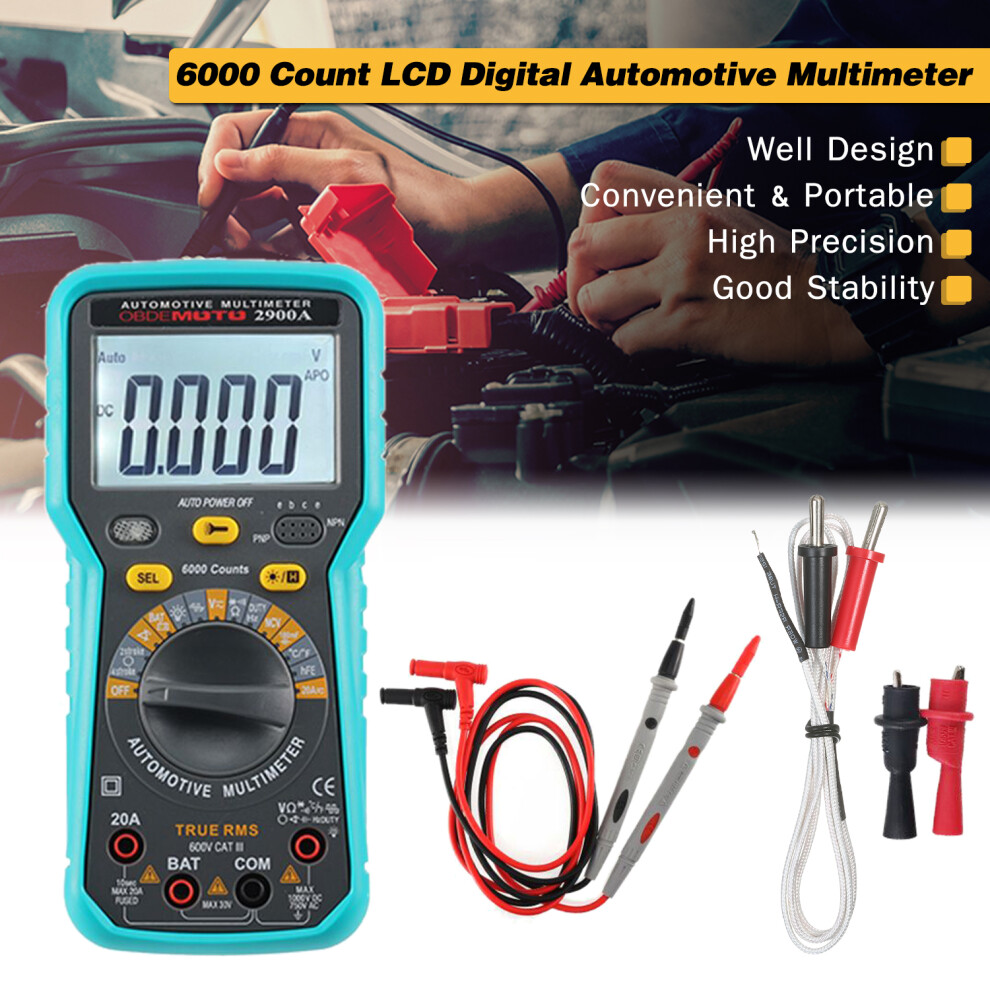 6000 Count Automotive True Rms Digital Multimeter 180X89x52mm 4601379634955