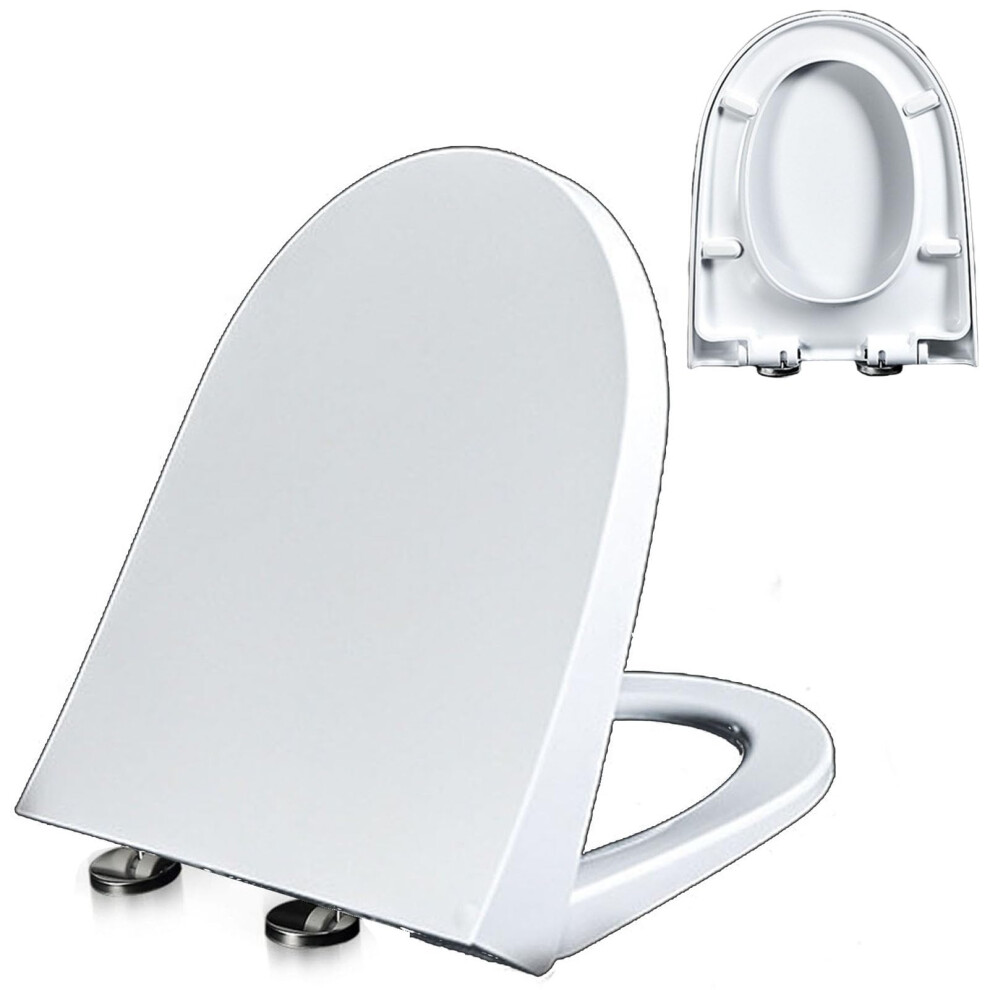 Soft Close Pp Toilet Seat With Quick Release, U Shape, 150Kg Capacity, White, 18.9X15in 9094768943465