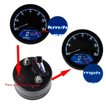 Universal Motorcycle LCD Speedometer with Odometer, 6 Gears, 199km/h