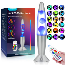 16 Inch Color Changing Lava Lamp with Remote, 17Color LED Night Light for Bedroom Decor