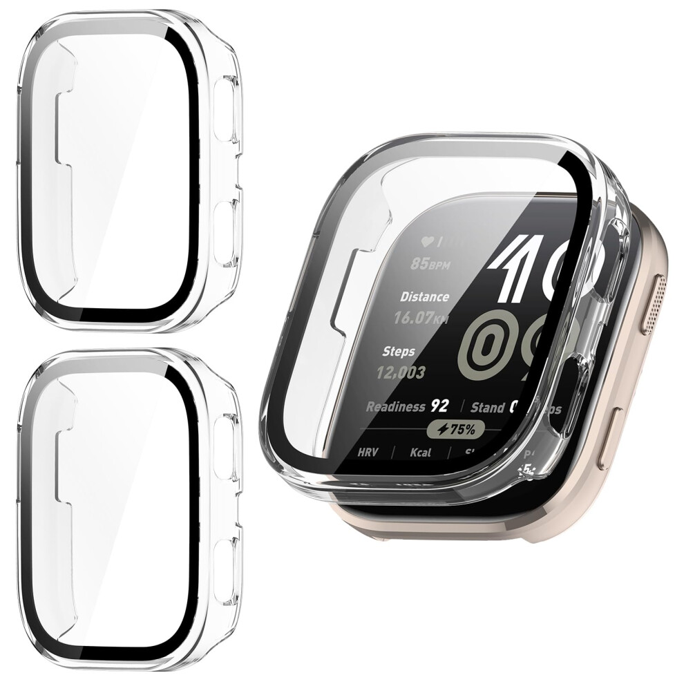 2 Pack Screen Protector Case With Builtin Tempered Glass Full Coverage Bumper Clear For Amazfit Bip 6 9187378941942