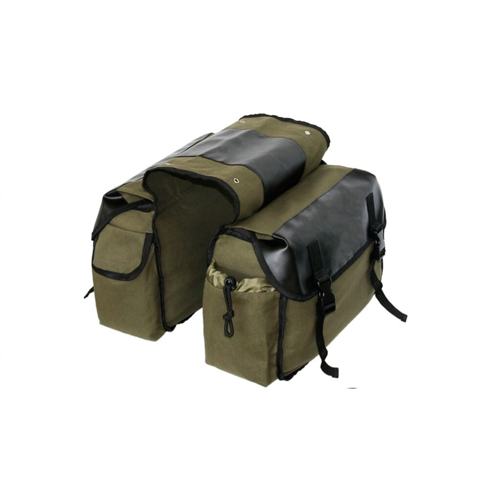 Motorcycle Tool Bag Canvas Waterproof Saddle Bag Pannier For Motorbike Touring Side Tool Bag Green 9187378942000