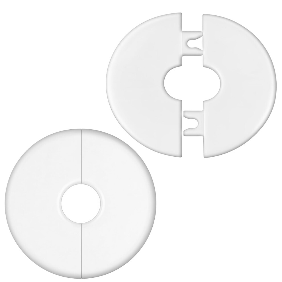 2 Pcs Pipe Cover Plate Wall Split Flange, Selfadhesive Abs Escutcheon For Gap Concealment 9187378942604