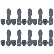 10x Leather Snap Buckles with Sewing Holes Leather-Dark Grey