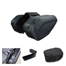 Motorcycle Seat Bag Waterproof Saddle Bag, Side and Tail Bag Set With Rain Cover, Oxford and Plastic