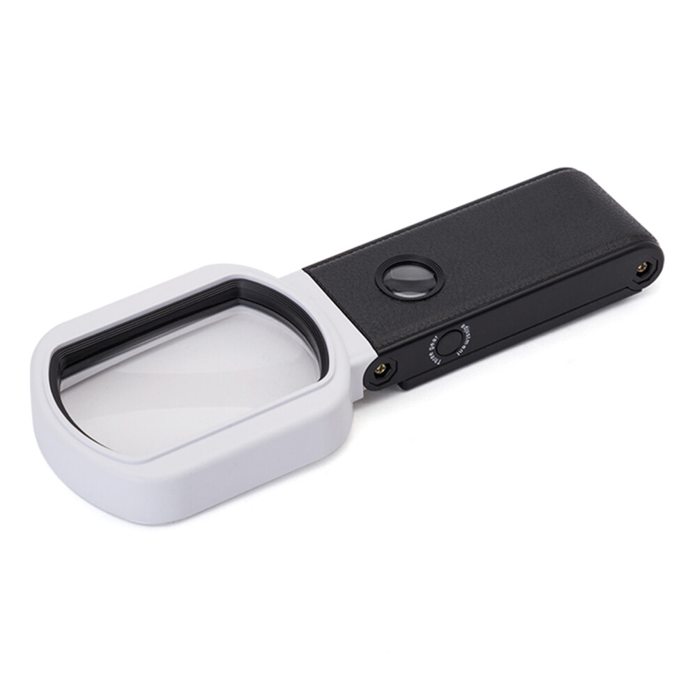Foldable 10X/25X Led Uv Magnifier With Dual Lenses, Black & White 7901379638654
