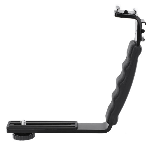L-Shaped Flash Bracket For Photography Enthusiasts, Highly Precise CNC Technique Cold Shoe Mount With Padded Handle Dual L Shape Camera Flash Bracket 1