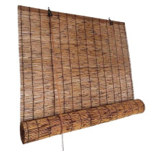 Bamboo Roller Blinds Outdoor Waterproof Shades, 70% Blackout Cordless Roll Up for Patio 36x72
