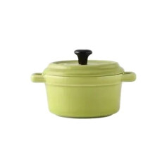 Ceramic Ramekins with Lids Oven Safe Porcelain Souffle and Creme Brulee Set 220ml Green