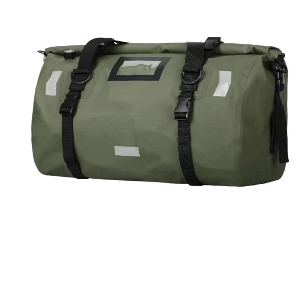 Motorcycle Saddle Bags Waterproof Tail Bag 66L Rollpack Luggage Outdoor Travel Motorbike Backpack Green 9187378943557