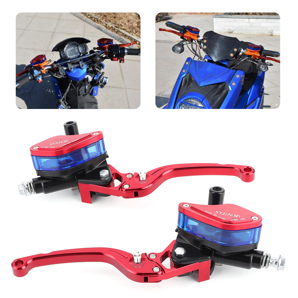 7/8In Aluminum Hydraulic Brake Clutch Lever Set With Master Cylinder Reservoir 7891379639532