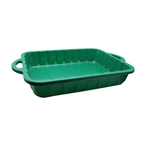 Oil Drain Pan Leakproof Rectangular Oil Change Container for Motorcycle and Car, Green