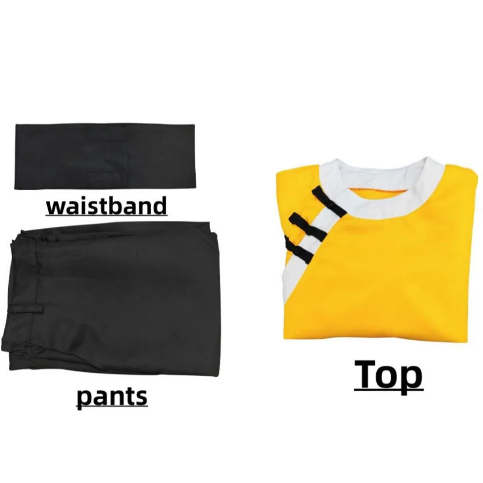 Photos - Fancy Dress  Anime Ranma ½ Nibun-no-Ichi Hibiki Ryoga Cosplay Costume Yellow Chinese Style Kung Fu Uniform Man Woman Halloween(suit, S)