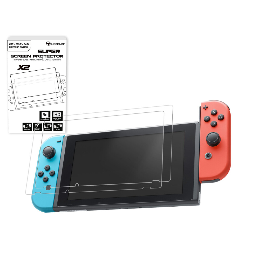 Pack Of 2 Tempered Glass Screen Protectors For Nintendo Switch 6.2 Inch, 9H Antiscratch, Crystal Clear 9199774697811