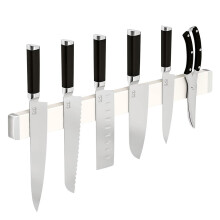 Magnetic Knife Holder Stainless Steel 30cm ExtraStrong Drill Wall Mounted for Kitchen Silver