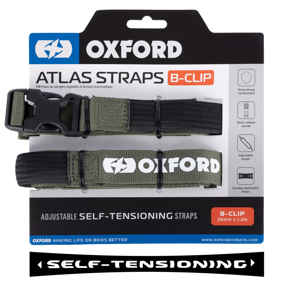 Oxford Atlas B-Clip 26Mm X 1.2M Lichen (Pair) 5030009442926