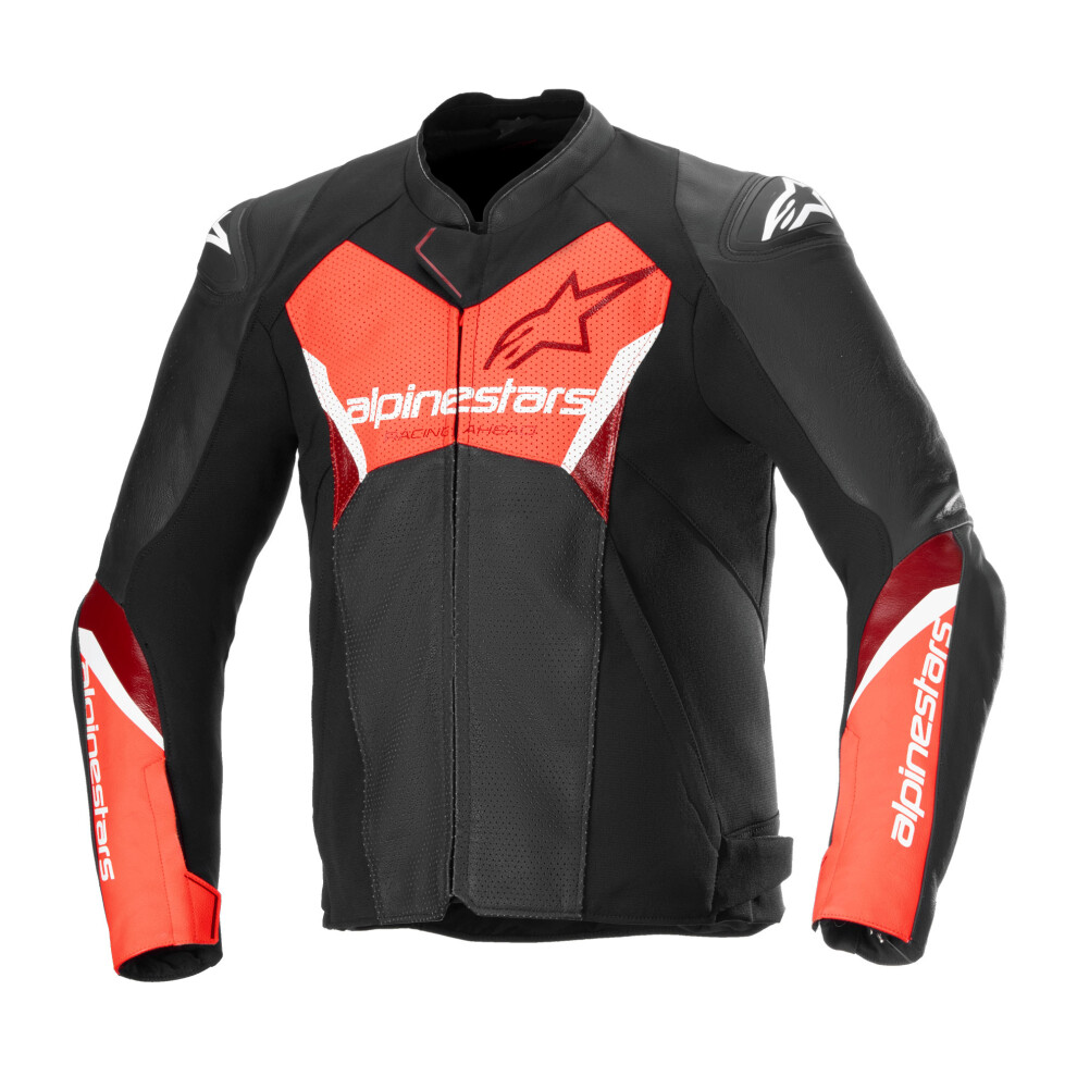 Faster V3 Airflow Leather Jacket Black Red Fluo 52 Black,Red 8059347393735