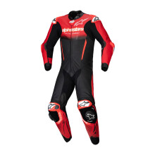 Alpine GP-R7 1 Pc Leather Suit Black Mid Red 48