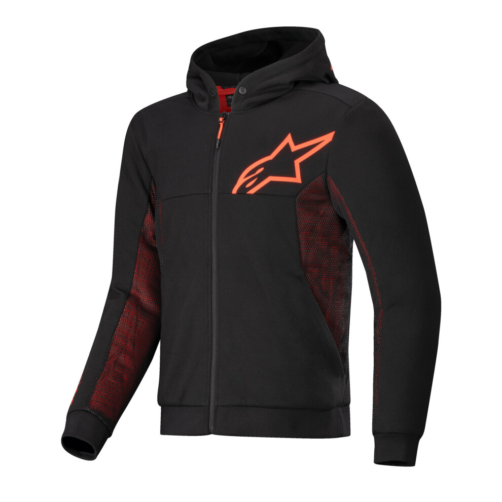 Alpinestars Chrome Air Sport Hoodie Black Red Fluo 2XL Black,Red 8059347545226